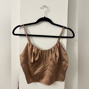 Silk Brown Crop Top